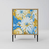 SIDEBOARD DAISY LUXE, Eichefarben, 57,5x42x72,5 cm, Schwarze Metallfüße - Eichefarben/Multicolor, Holzwerkstoff/Metall (57.5/72.5/42cm) - SpaceRebels