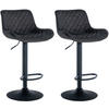 BARHOCKER 2er Set Samt schwarz - Schwarz, Textil/Metall (48/81/54cm) - CLP