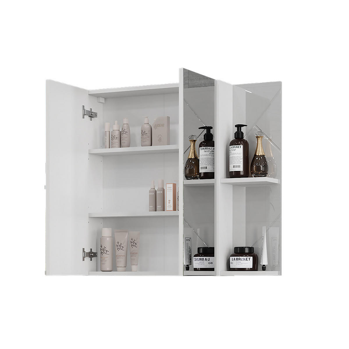 KÚPEĽŇOVÁ SKRINKA SO ZRKADLOM Irma Biela/biela s vysokým leskom - biela s vysokým leskom, kompozitné drevo (100/75/17.2cm) - Vicco