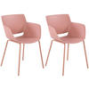 STUHL 2er Set Kunststoff Pink - Pink, Kunststoff/Metall (58/80/54cm) - CLP
