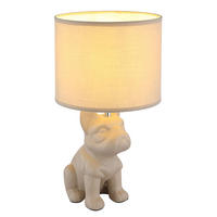 TISCHLEUCHTE Keramik Sandfarben Hunde Design - Beige, Textil (22/22/40cm) - Globo Lighting