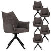 ESSZIMMERSTUHL 6-er Set Ginosa grau drehbar - Schwarz/Grau, Textil/Metall (62/90/66cm) - Mr. Deko