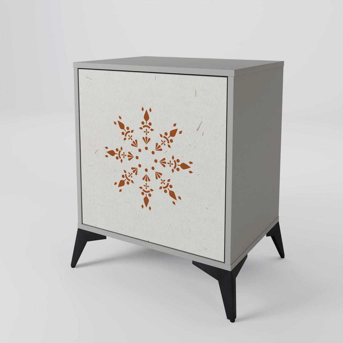 SIDEBOARD DAILY HARMONY, Grau, 57,5x42x77,5 cm, Schräge Buchenholzfüße - Buchefarben/Multicolor, Holzwerkstoff/Buchenholz (57.5/77.5/42cm) - SpaceRebels