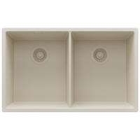 UNTERBAUSPÜLE GRANIT London Twin, 2-er set Beige 76/47 cm 2 Becken + Ablauf-Set ab 80er Unterschrank - Beige, Kunststoff (76/20/47cm) - Primagran
