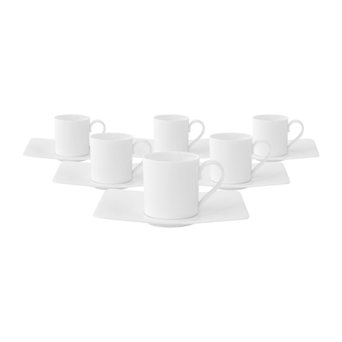 ESPRESSOTASSEN MIT UNTERTASSEN Modern Grace weiß 60 ml 6er Set - Weiß, Keramik (11/7/14cm) - Villeroy & Boch