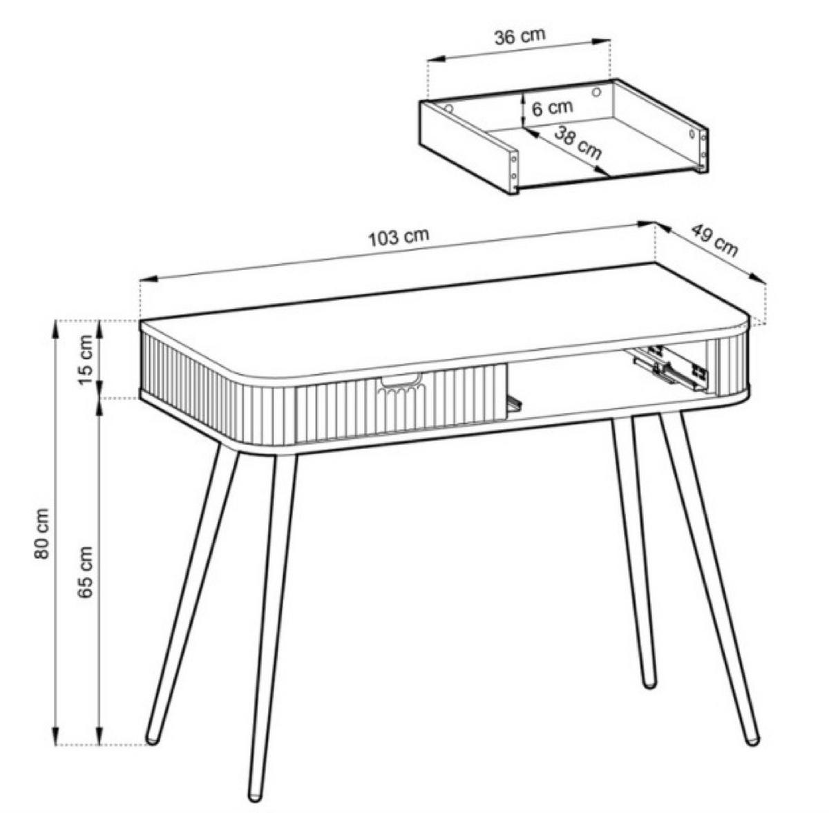KONSOLENTISCH Schwarz ZOJA Gefräst Mit Metallgestell - Schwarz, Holzwerkstoff (49/49/80cm) - Sepro Meble