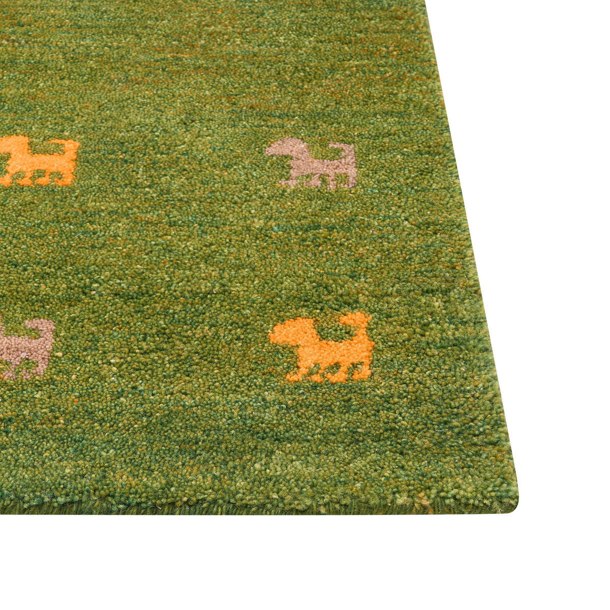 KURZFLOR-GABBEH Yulafi 200/140 cm - Grün, Textil (140/200cm) - Beliani