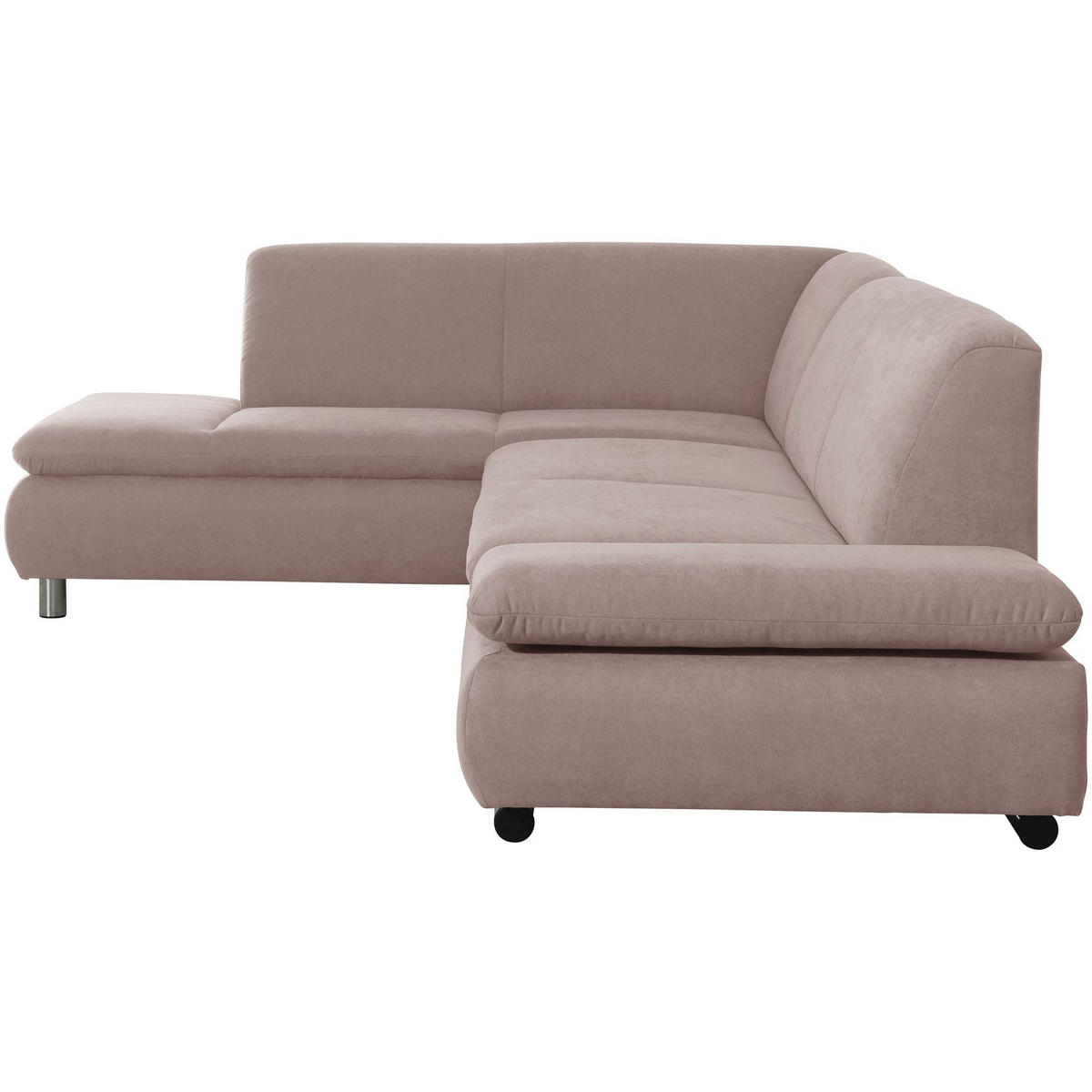 ECKSOFA mit Ottomane links Kaye Flachgewebe rosé - Rosa, Kunststoff (190/270cm) - 58aufmkessel