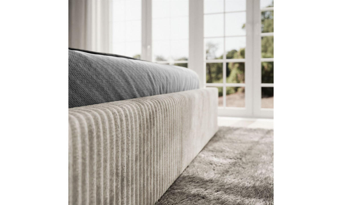 POLSTERBETT TILIA 140x200 cm Tilia 03, 34 Holzlatten, Kopfteil 95 cm - Creme, Textil (140/200cm) - Lookway