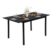 AUSZIEHBARER Esstisch für 4–6 Personen, 120–160 × 80 × 75 cm, Schwarz - Schwarz, Holzwerkstoff (160/80/75cm) - Meubles Cosy