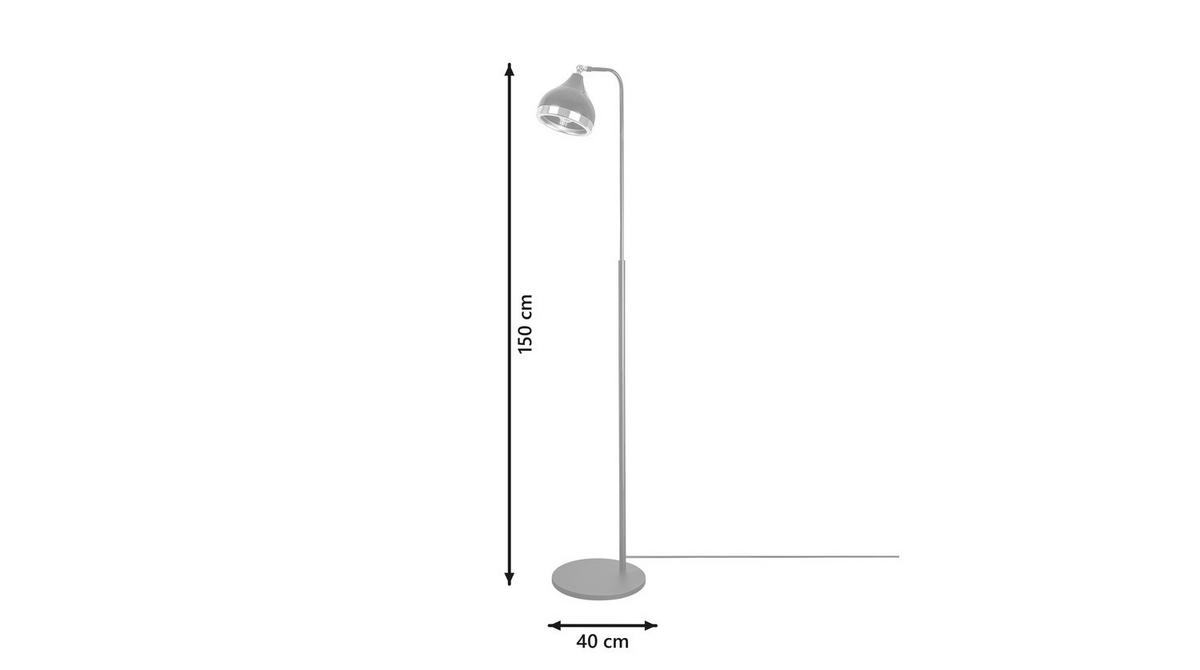 STEHLAMPE CIRENA Schwarz Metall - Schwarz, Metall (28/40/150cm) - KAWOLA