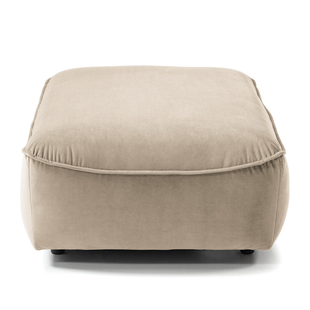 POLSTERHOCKER - Beige/Schwarz, Kunststoff/Textil (99/40/82cm) - home24