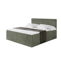 BOXBETT mit Matratze H3 und Lattenrost - TOLO - 200x200 Cord - Olive - Olivgrün, Holzwerkstoff/Kunststoff (200/200cm) - ALTDECOR