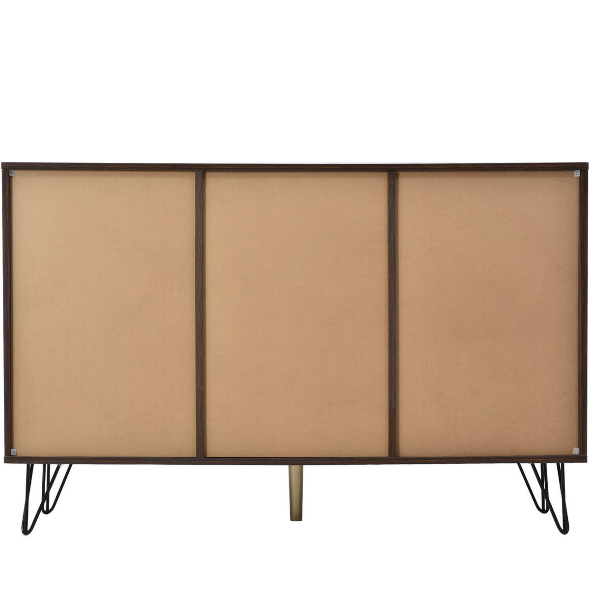 SIDEBOARD 120/38/76,5 cm Natur/Schwarz aus Holzwerkstoff mit 3 Türen - Naturfarben, Holzwerkstoff (120/76.5/38cm) - OKWISH