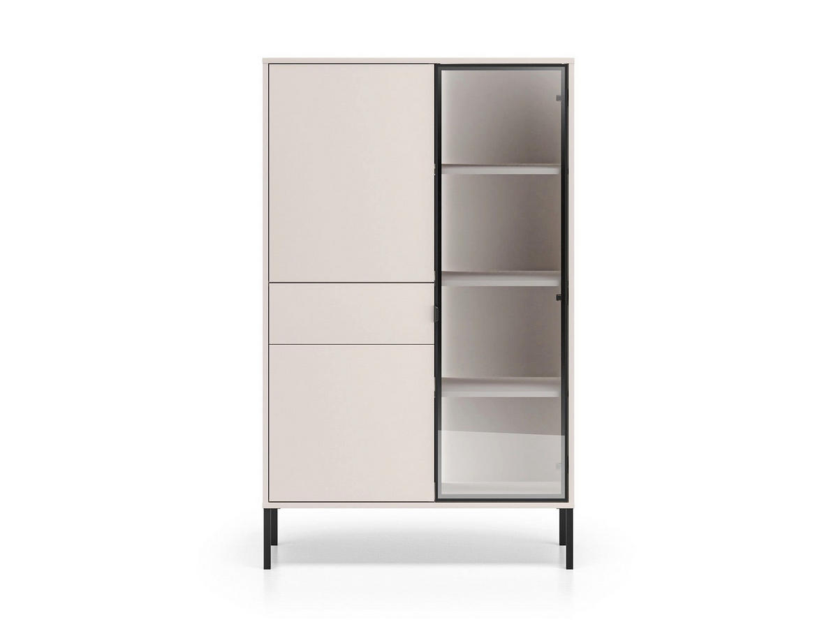 VITRINE – 92 cm – Barnee – Kaschmir - Kaschmir, Holzwerkstoff (92/150/40cm) - hi-markt