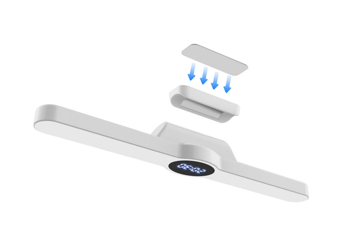 AKKU-LED-LICHT - mit Display, Farbtemperaturwechsel und Timerfunktion für Bad und Arbeitszimmer - Weiß, Kunststoff (4.3/30/4.2cm) - Northpoint