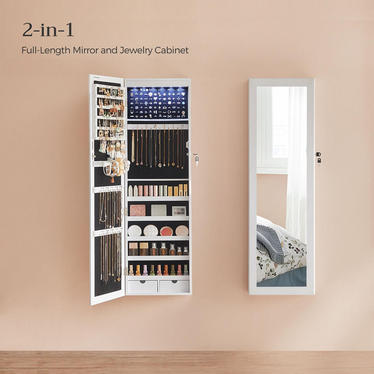 SCHMUCKSCHRANK FREETOWN - Weiß, Glas (10/120/37cm) - Hansiro
