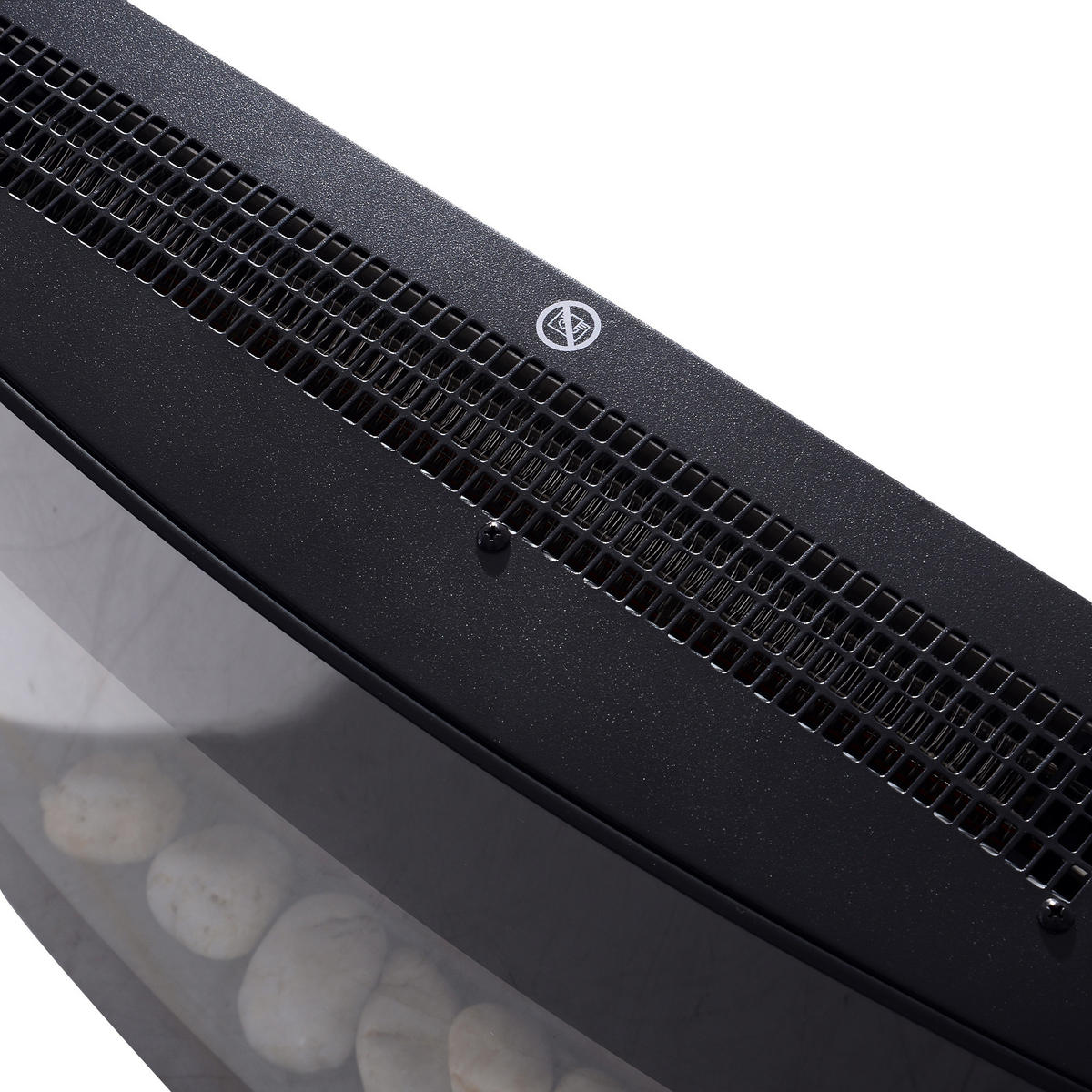 ELEKTROKAMIN, 2 Leistungsstufen einstellbar, 900/1800 W LED, Edelstahl, Schwarz - Schwarz, Metall (11.4/52/65cm) - HOMCOM