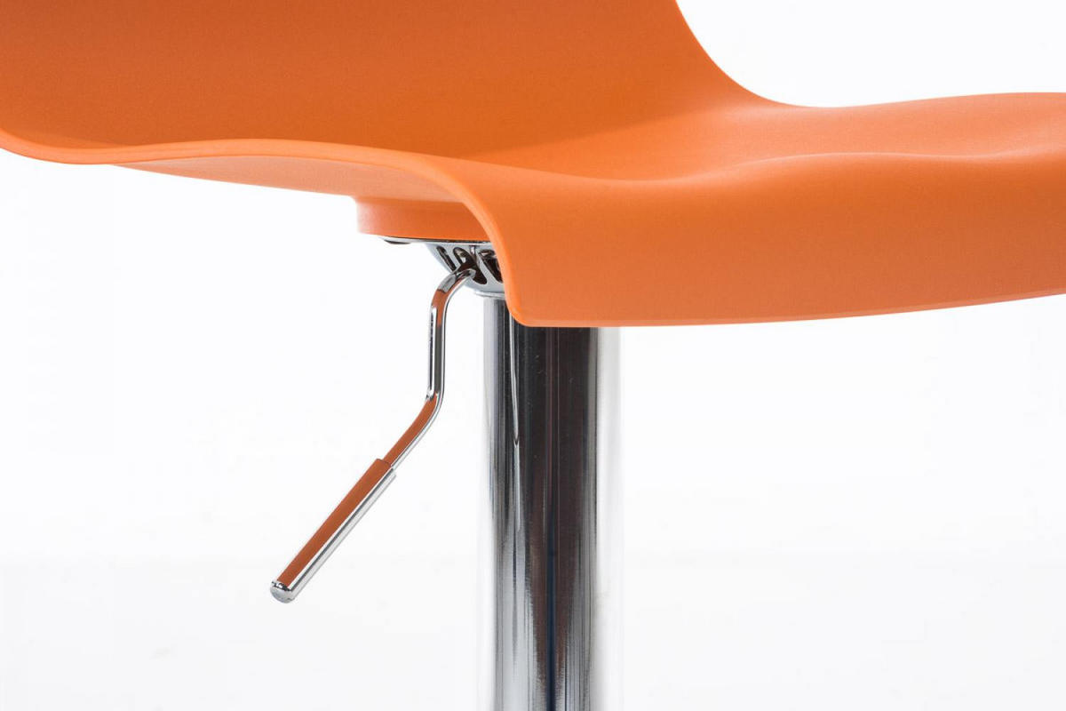 BARHOCKER 2er Set Kunststoff orange - Chromfarben/Orange, Kunststoff/Metall (39/84/36cm) - CLP
