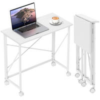 COMPUTERTISCH Weiß klappbar mit Rollen 80/40/75 cm - Weiß, Holzwerkstoff (40/80/75cm) - PANGIVO