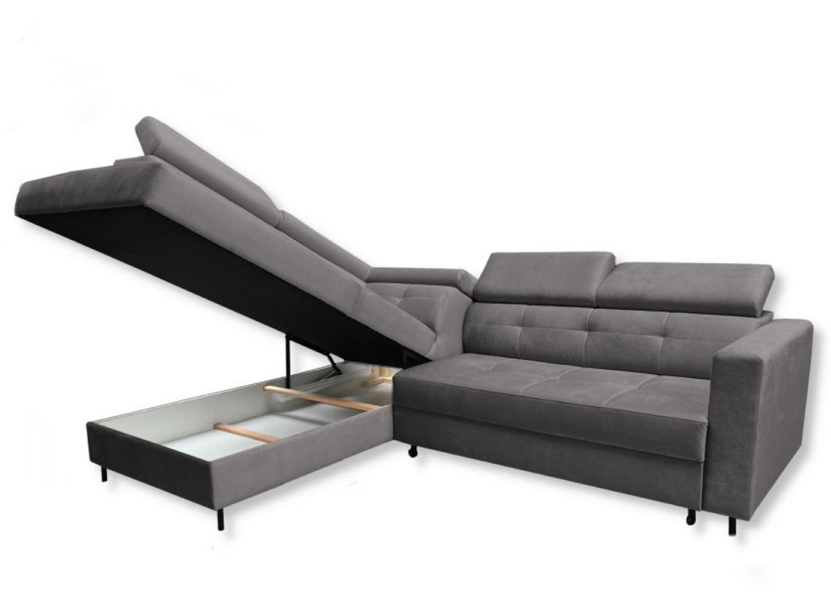 ECKSOFA Grafit TAKO Mit Schlaffunktion - Graphitfarben, Textil (257/202cm) - Sepro Meble