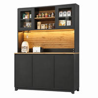 SIDEBOARD mit LED 120 x 40 x 180 cm Schwarz MDF/Metall - Schwarz, Metall (40/180/120cm) - Meubliv