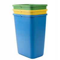 ABFALLBEHÄLTER-SET 3x12L - Blau/Gelb, Kunststoff (18/33cm) - KADAX