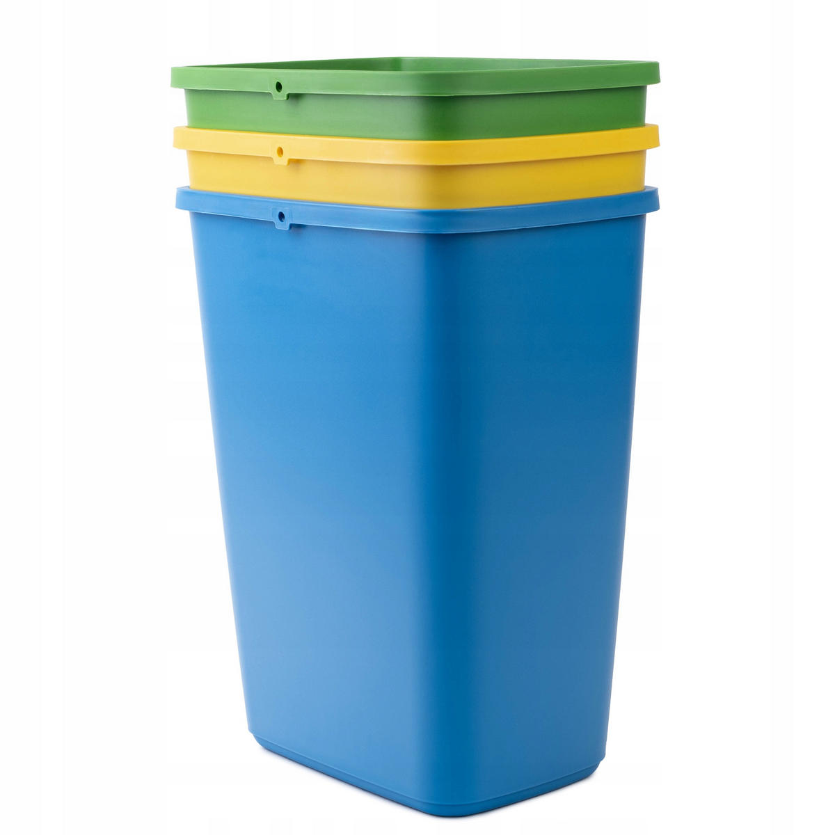 ABFALLBEHÄLTER-SET 3x12L - Blau/Gelb, Kunststoff (18/33cm) - KADAX