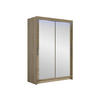 KLEIDERSCHRANK Miami VII, mit RGB LED Beleuchtung - Silberfarben/Sonoma Eiche, Holzwerkstoff/Kunststoff (120/200/58cm) - MIRJAN24