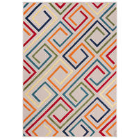 TEPPICH Outdoor Bunte Geometrisch Kurzflor Rechteckig - 160x230 cm - Grün, Textil (160/230cm) - Mazovia