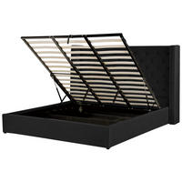 POLSTERBETT 180/200cm Schwarz Lubbon - Schwarz, Textil (180/200cm) - Beliani