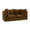 2-SITZER SOFA Samt Stoff Gelb - Currygelb/Schwarz, Holzwerkstoff/Kunststoff (180/77/90cm) - Makamii