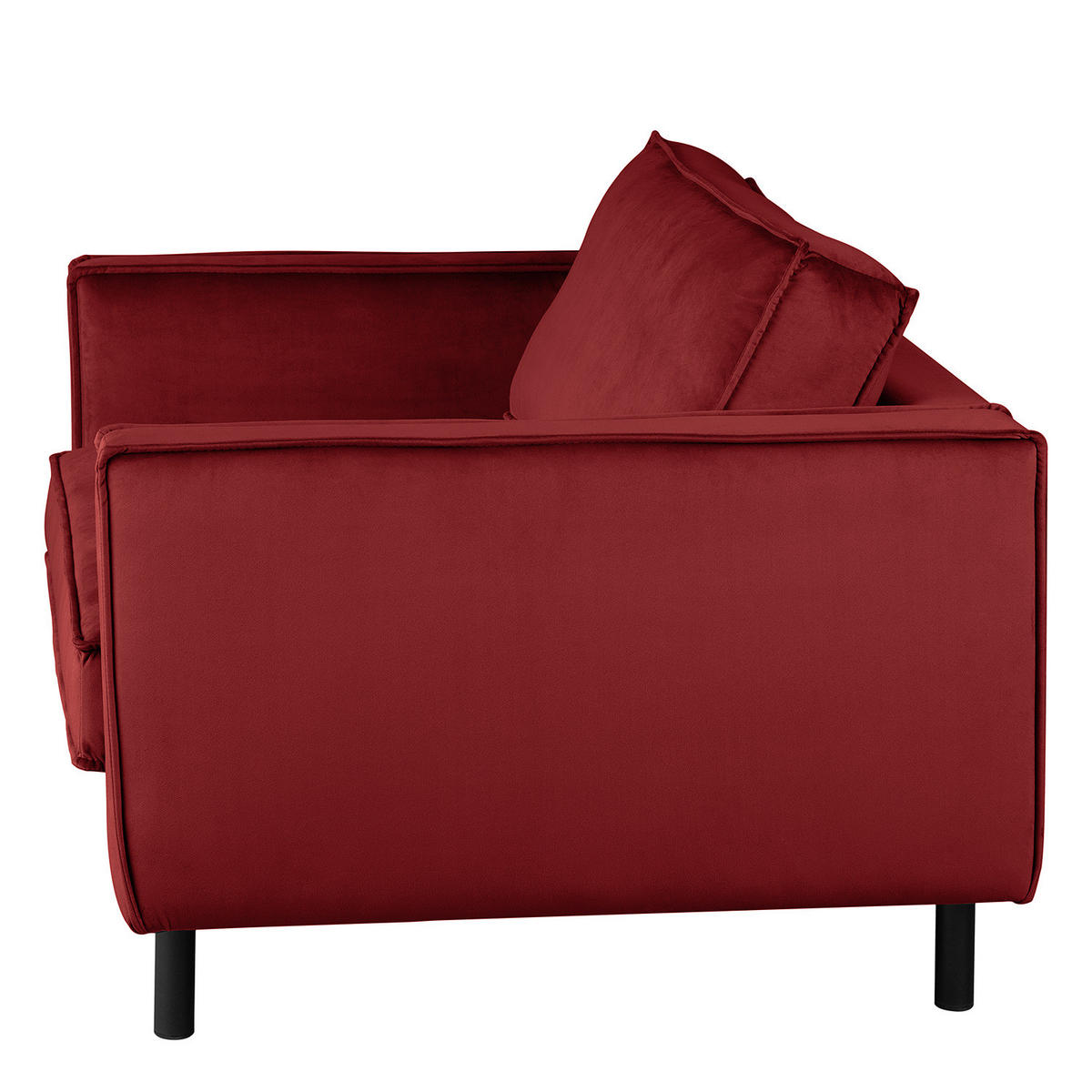 XL SESSEL - Bordeaux/Schwarz, Textil/Metall (117/81/96cm) - home24