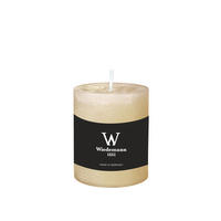 STUMPENKERZE Rustik Marble Style Bisquit 80 x Ø 68 mm, 1 Stück - Beige, Paraffin (7/8cm) - Wiedemann Kerzen