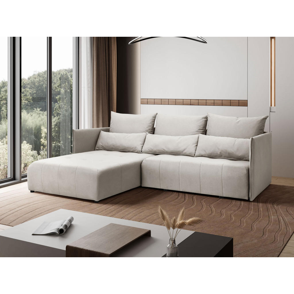 Thumbnail - Kaiser Möbel Ecksofa, Ecru, Holz, L-Form, 246x188 cm, Wohnzimmer, Sofas & Couches, Wohnlandschaften, Ecksofas