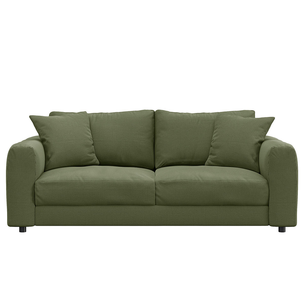 2,5-SITZER SOFA - Schwarz/Grün, Holz/Kunststoff (182/79/106cm) - home24