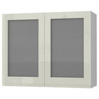 HÄNGESCHRANK Florence W3S/90 Grau / RAL 1013 perlweiß HG 90 / 32,5 / 72cm - Weiß Hochglanz/Grau, Holz/Holzwerkstoff (90/72/32.5cm) - Feldmann-Wohnen