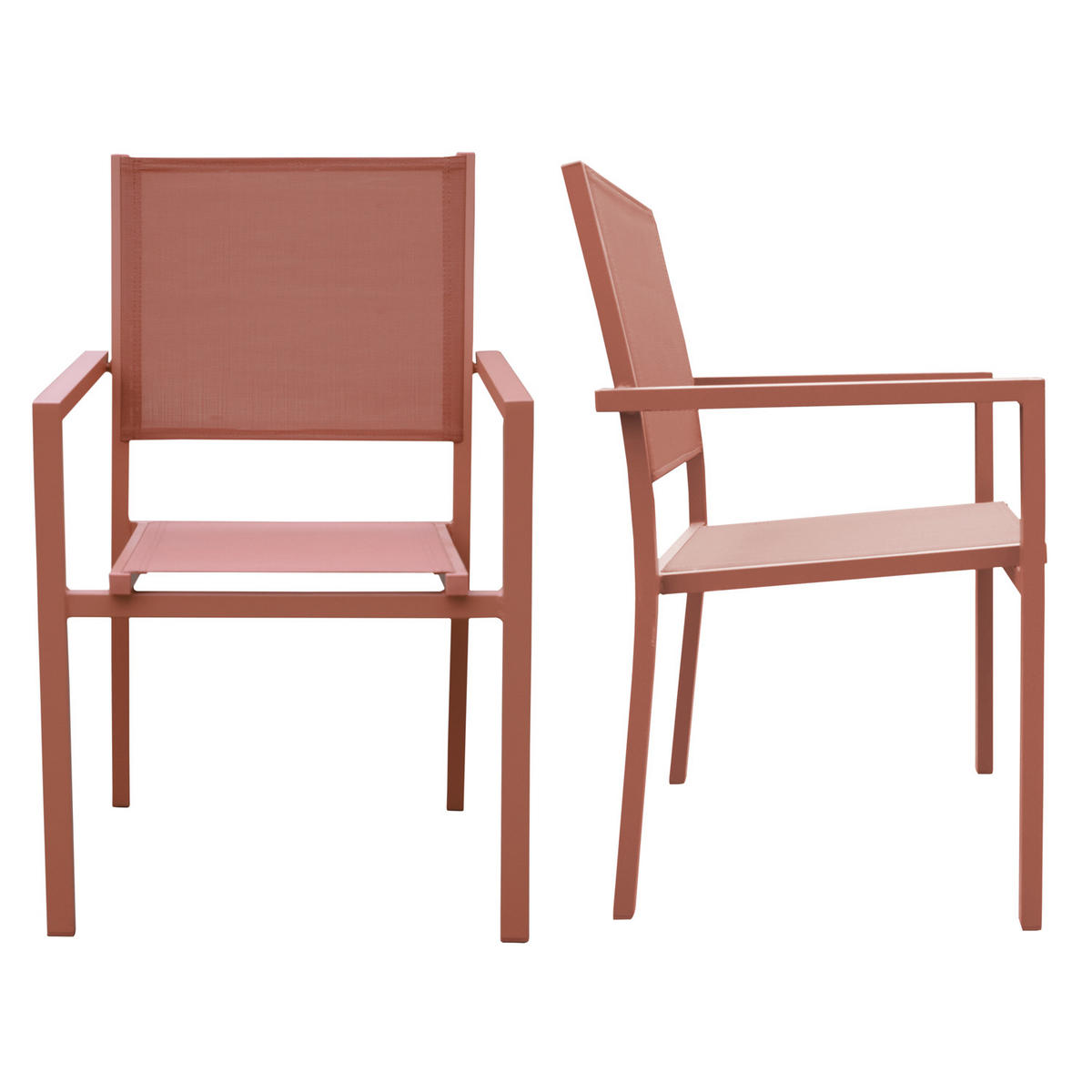 GARTENSTÜHLE Terracotta 4er-Set - Orange, Kunststoff (57/89.5/56.5cm) - Happy Garden
