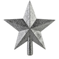CHRISTBAUMSPITZE Santa Lila Silber 19x19x20 cm Kunststoff - Silberfarben, Kunststoff (20cm) - Mondex