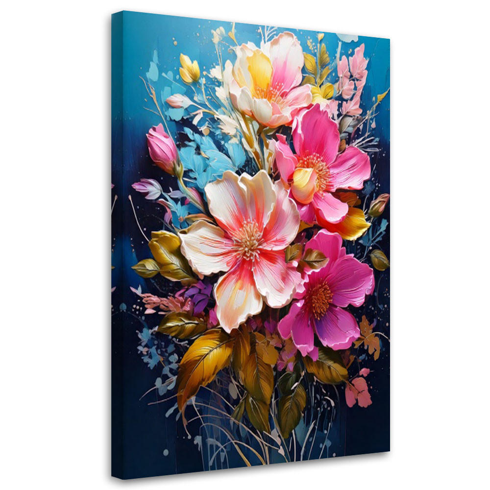 LEINWANDBILD Blumen 80x120cm - Rosa, Textil (80/120cm) - Feeby