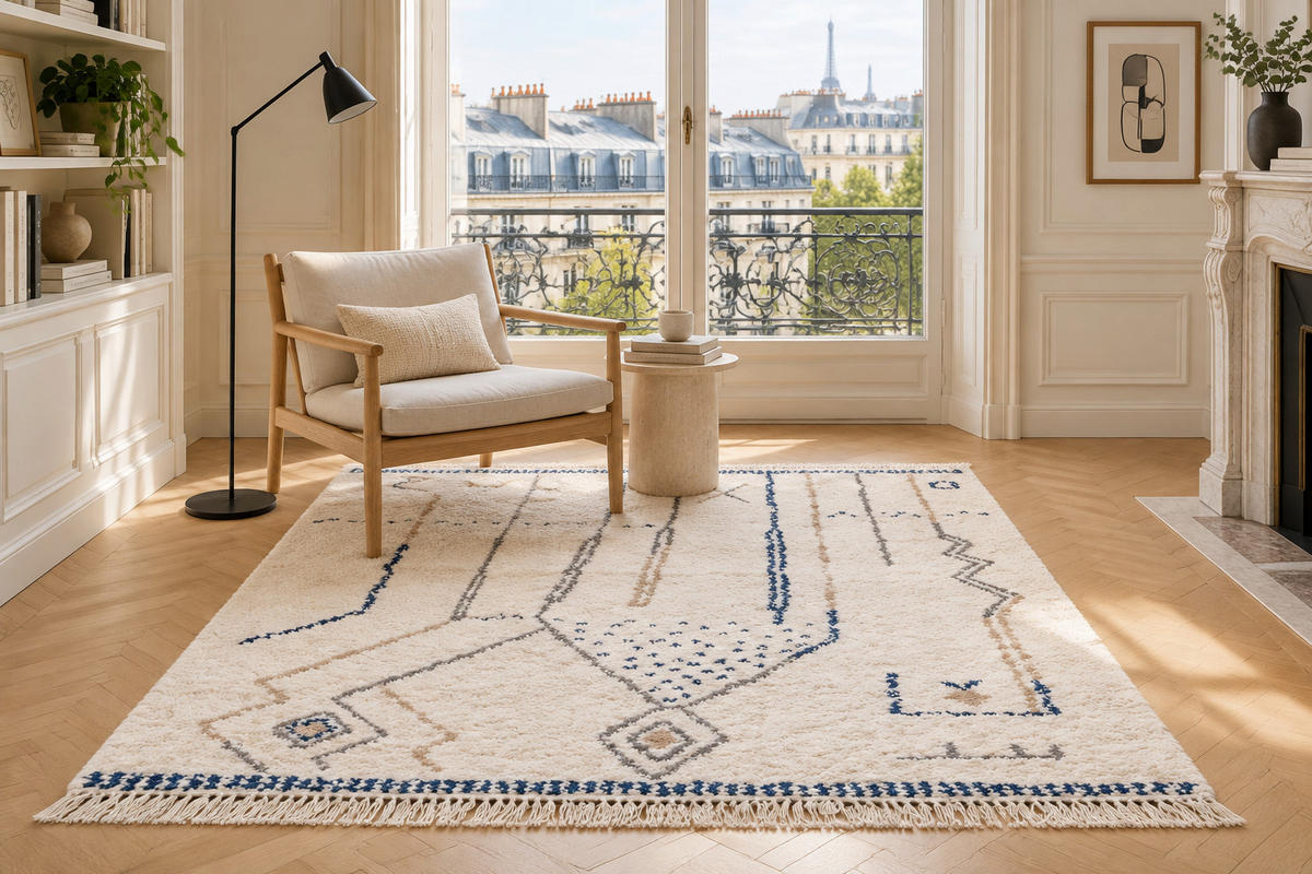 TEPPICH weich Ethno-Stil blau - Blau, Textil (200/290cm) - AFK Living