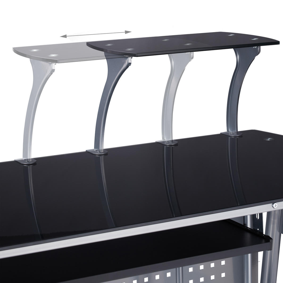 POČÍTAČOVÝ stôl - viacfarebná, kov/kompozitné drevo (55/105/98cm) - Relaxdays