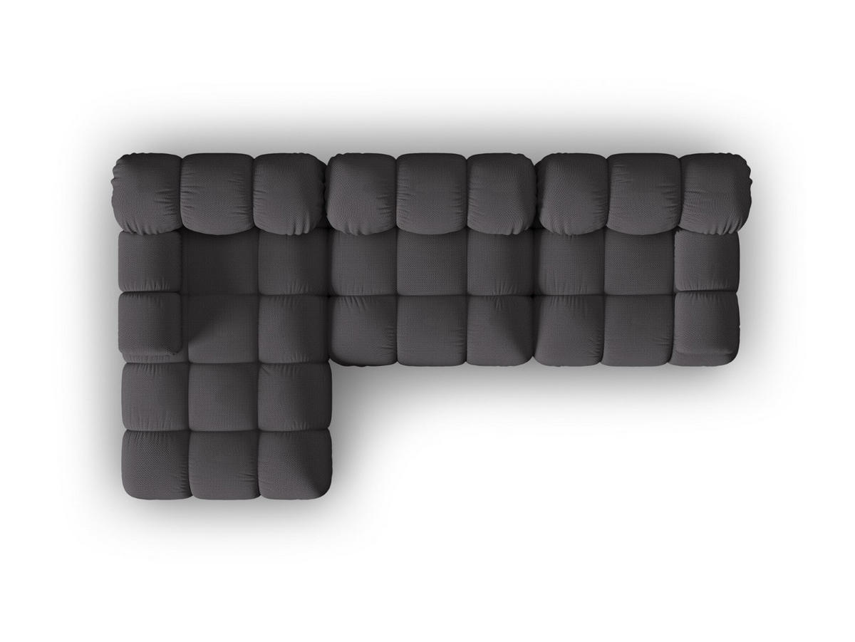 ECKSOFA modular links Bellis aus 3D-Stoff Expresso 4 Sitzplätze - Graubraun, Textil (155/282cm) - Micadoni