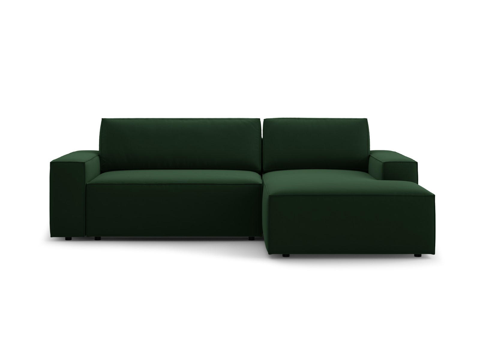 ECKSOFA ausklappbar rechts mit Container Jodie aus Samt flaschengrün 3 Sitzplätze - Dunkelgrün, Textil (151/246cm) - Micadoni