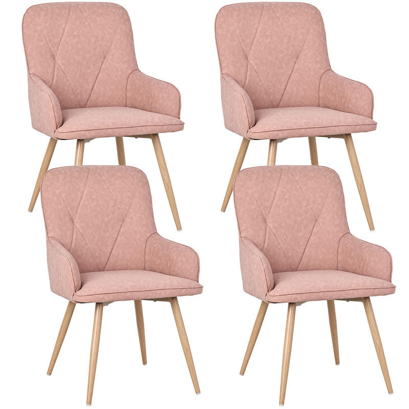 ARMLEHNSTUHL-SET 4 Stück in Lederlook(YZ3) - Pink, Textil (57/87/62cm) - HOMAVO