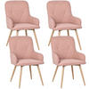 ARMLEHNSTUHL-SET 4 Stück in Lederlook(YZ3) - Pink, Textil (57/87/62cm) - HOMAVO