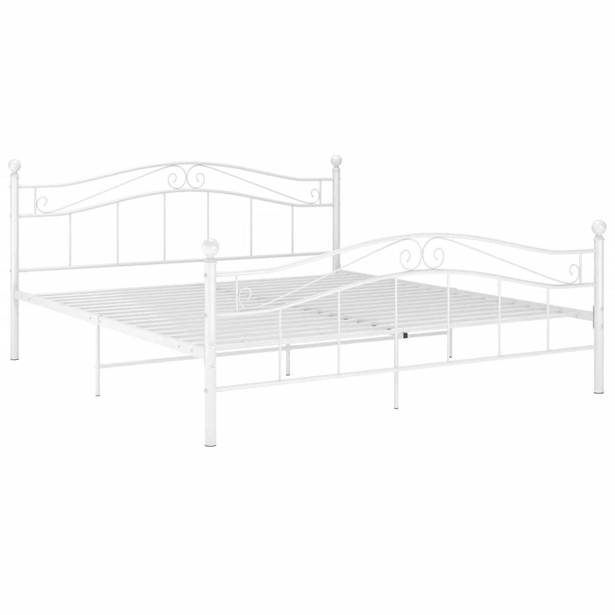 BETT Weiss Metall 140/200 Cm - Weiß, Holz (140/200cm) - vidaXL