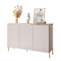 KOMMODE AURORA 3D Kaschmir mit gerade Goldchrom Fuße - Kaschmir/Goldfarben, Holzwerkstoff/Metall (140/91/40cm) - Lookway