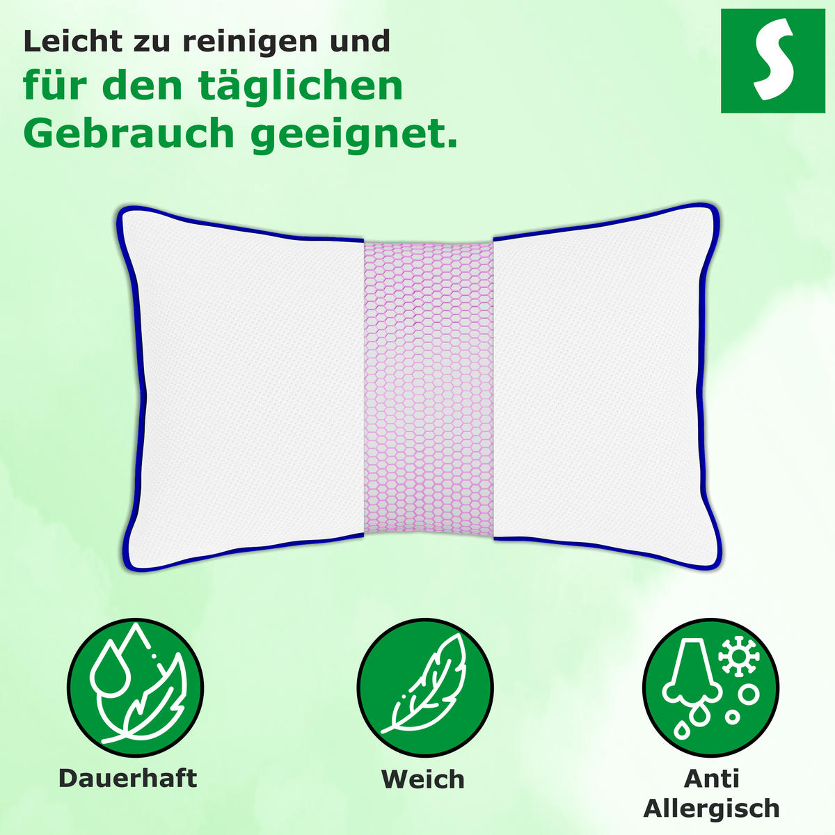 NACKENISSEN Memory Foam Kissen 40x80 - Weiß, Textil (40/80cm) - Schlaftroll