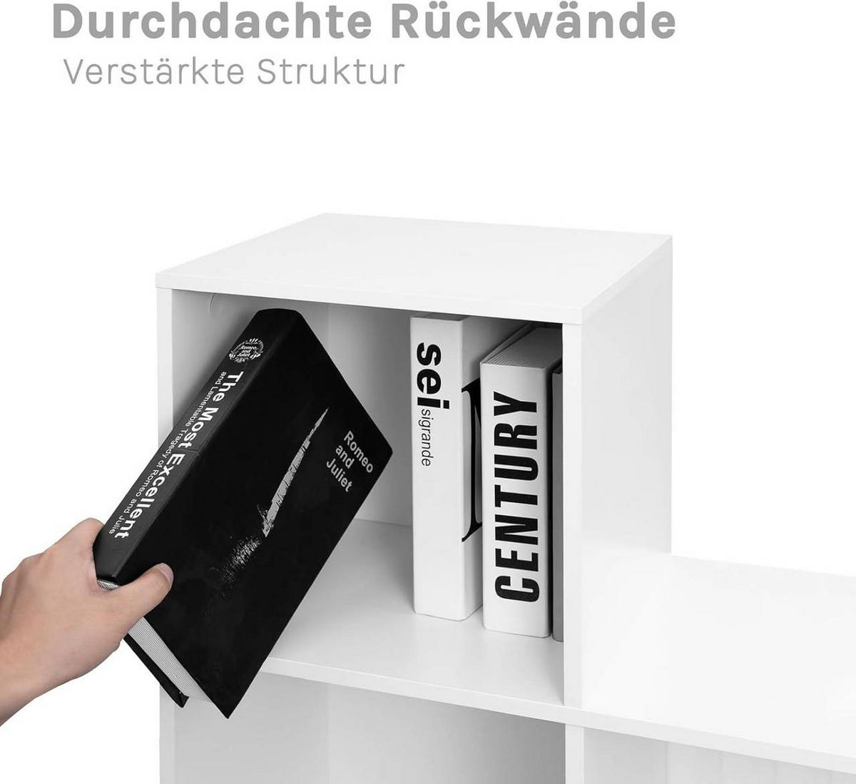 REGALE Bücherregal mit 10 Fächern, Würfelregal, Weiß - Weiß, Holzwerkstoff (120/120/30cm) - Woltu